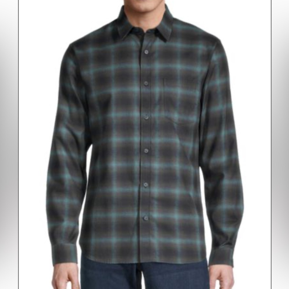Vince Classic-Fit Shadow Plaid Shirt
